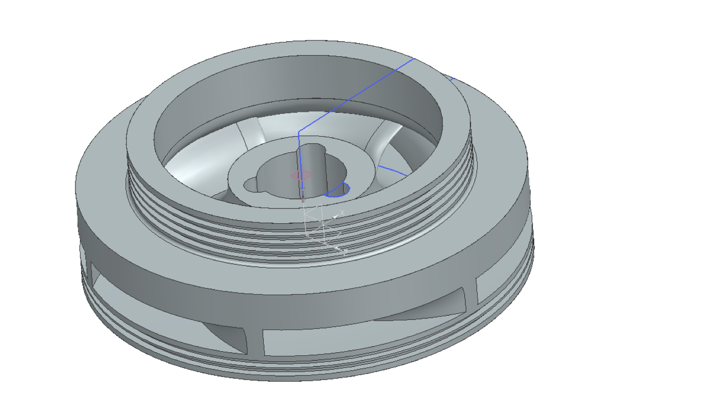 Siemens NX model of the turbopump housing assembly